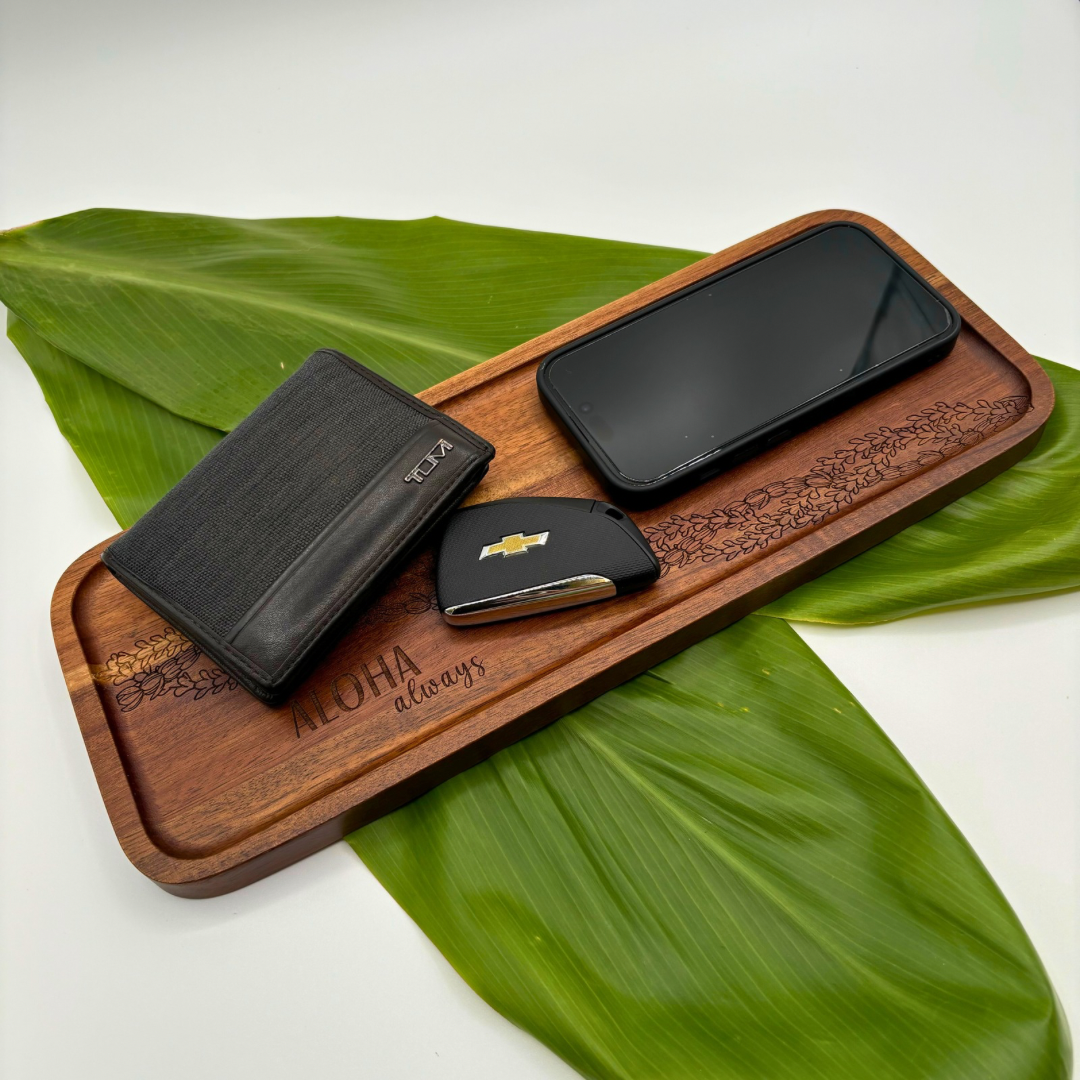 Wood Valet Tray - Large- 3 Designs