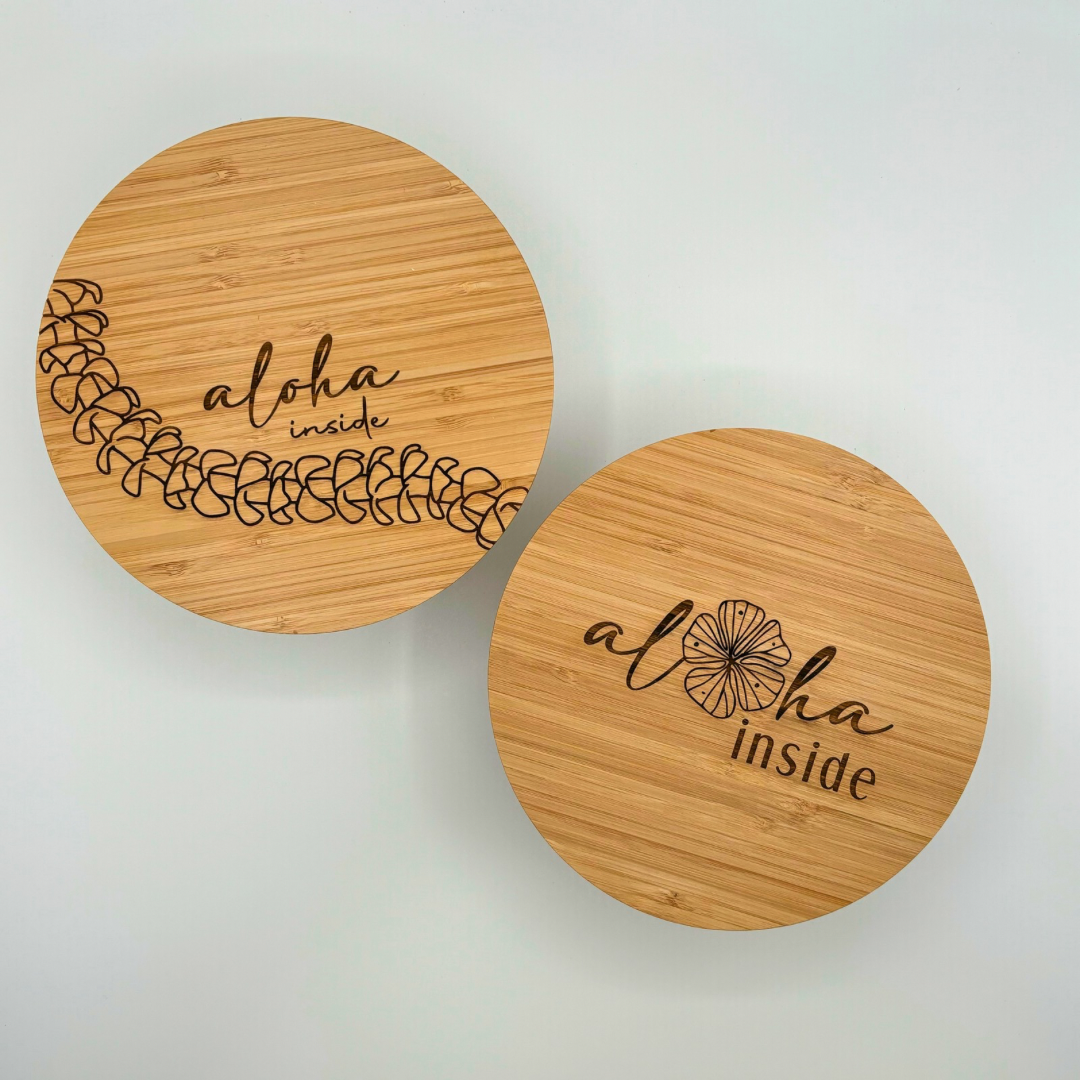 Glass Round Container with Bamboo Lid (44 oz) - 5 Variations