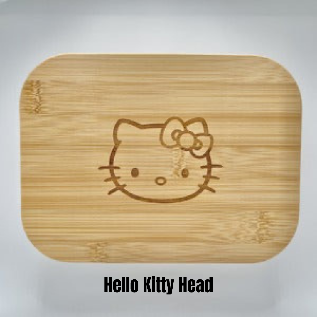Glass Rectangle Container with Bamboo Lid (36 oz) - Hello Kitty & Pochacco