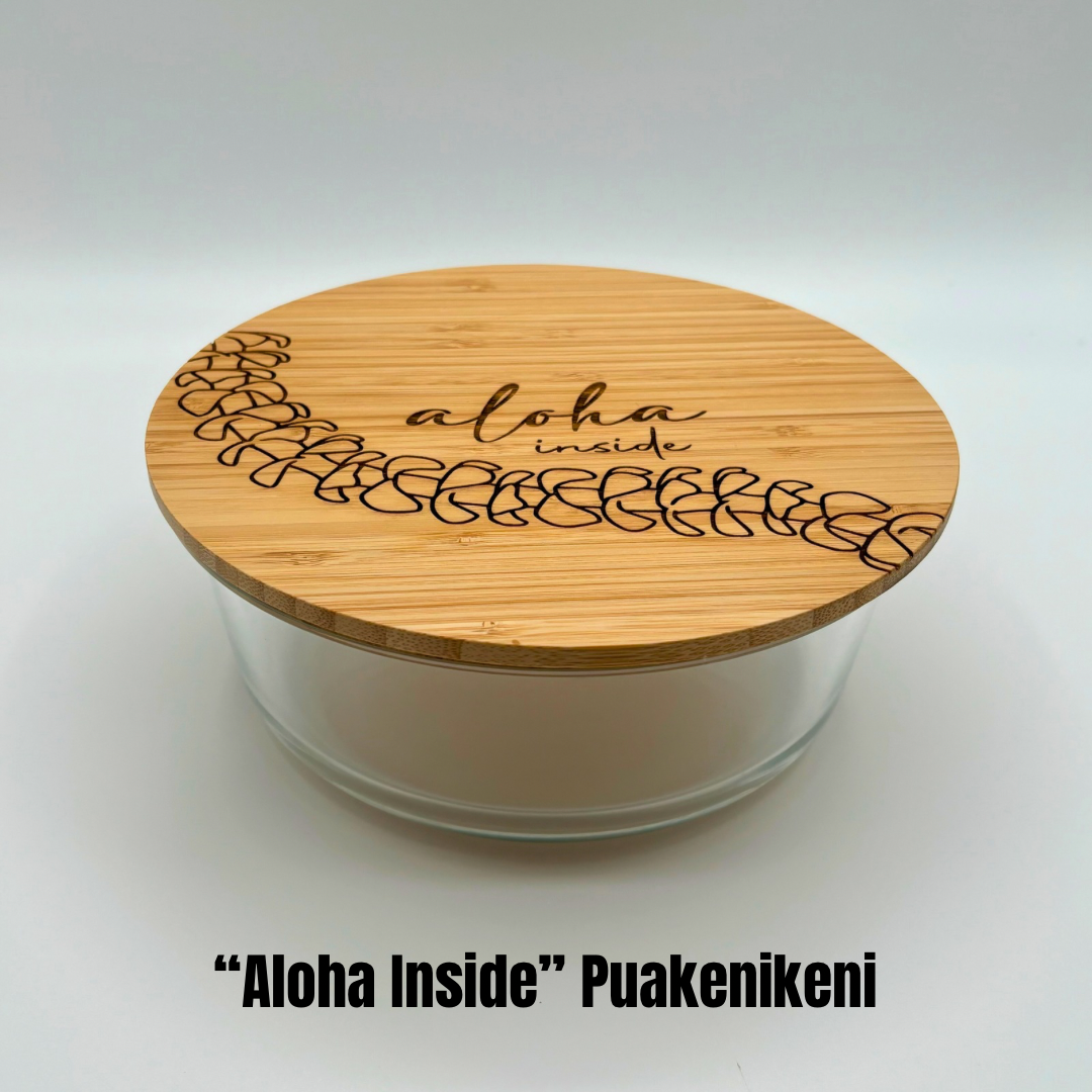Glass Round Container with Bamboo Lid (44 oz) - 5 Variations