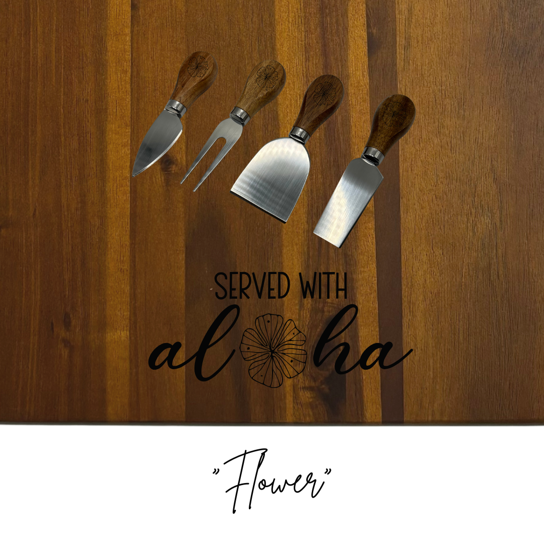 Charcuterie Set - “Served with Aloha" - 16.75"x10.75" - 4 Variations