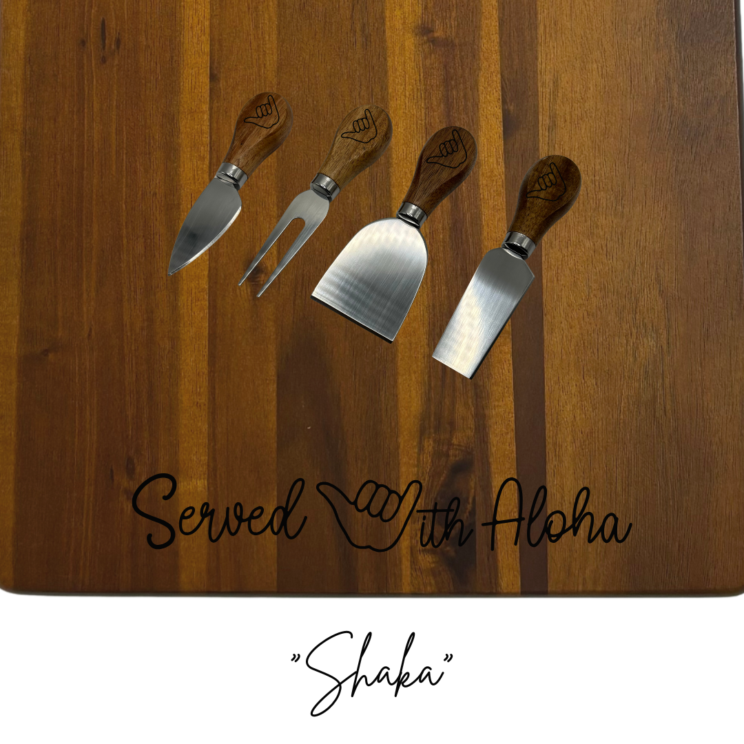 Charcuterie Set - “Served with Aloha" - 16.75"x10.75" - 4 Variations