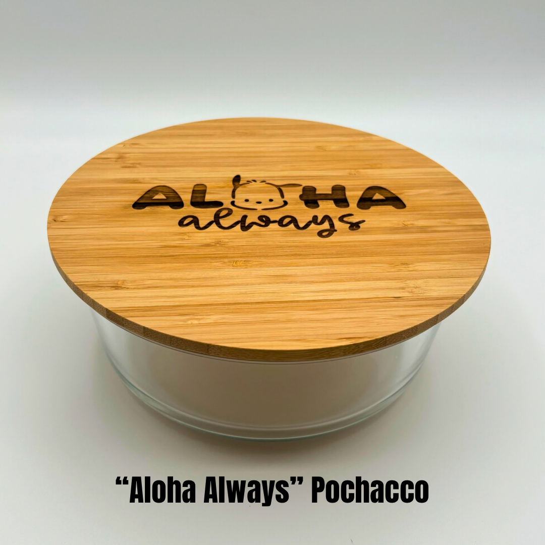 Glass Round Container with Bamboo Lid (44 oz) - 5 Variations