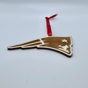 wood ornament New England Patriots