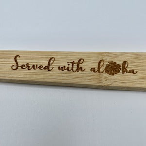 Spoon - Bamboo - “Served with Aloha”, Monstera