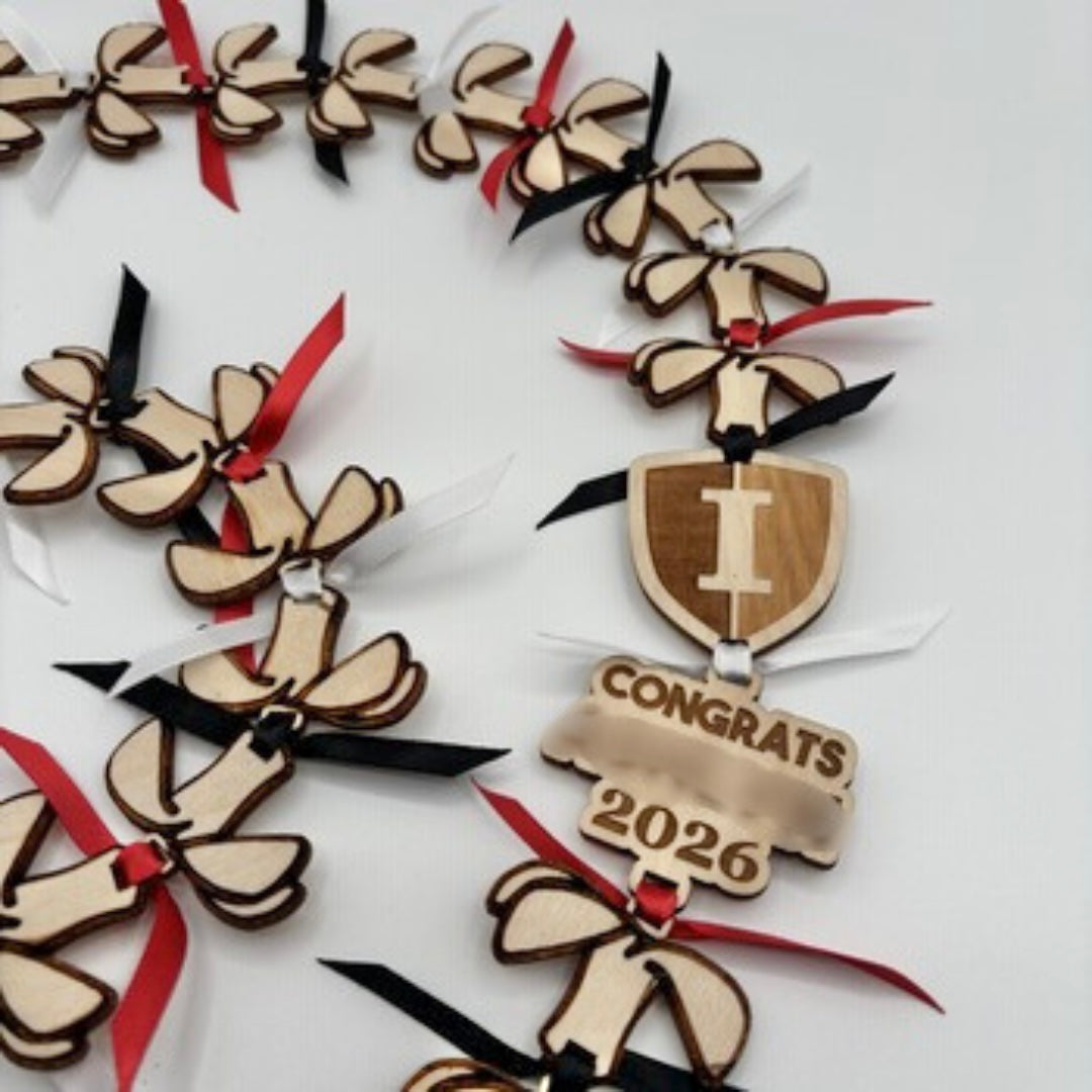 Lei with Puakenikeni (side view) Flowers - Choose Your School