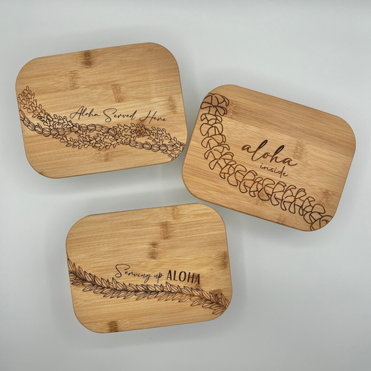 Glass Rectangle Container with Bamboo Lid (36 oz) - Lei Collection, 3 Variations