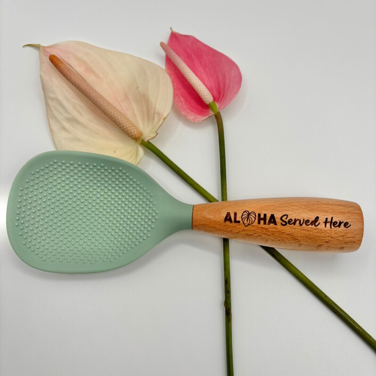 Standing Rice Paddle - “Aloha (anthurium) Served Here”