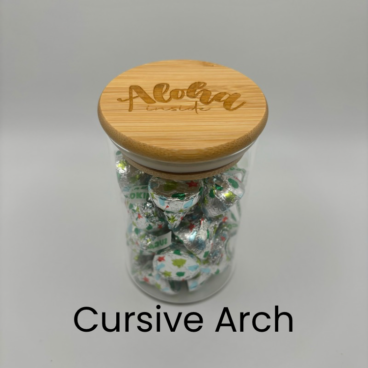 Glass Round Jar with Bamboo Lid (9 oz) - “Aloha Inside”