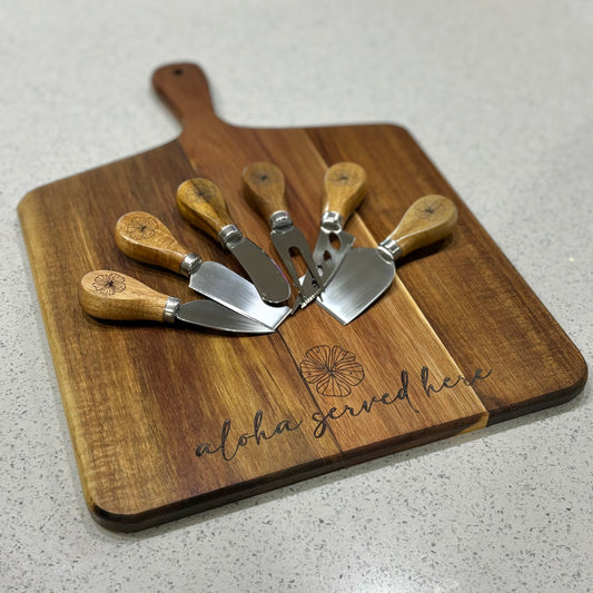 Charcuterie Set - “Aloha Served Here” Flower