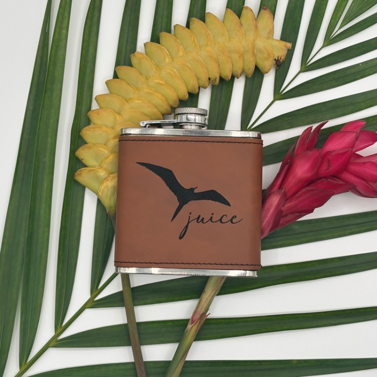 Flask - Leatherette - “(Birdie) Juice”