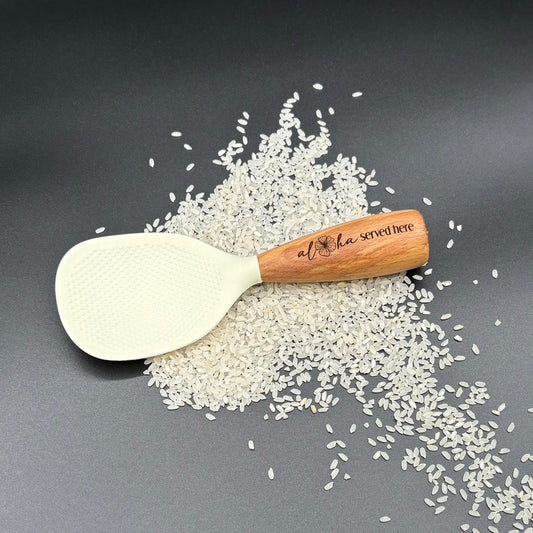 Standing Rice Paddle - “Aloha Served Here (Flower)”