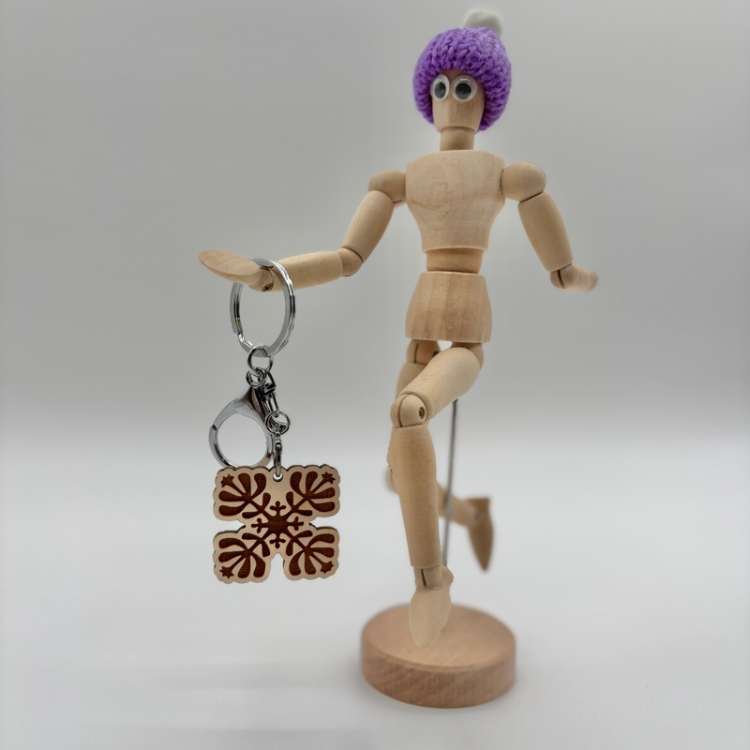 Keychain with Wood Pendant - Two Variations