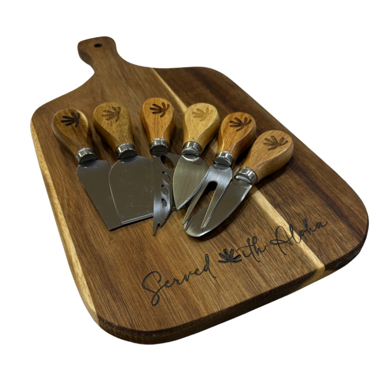 Charcuterie Set - “Served with Aloha” - Fern - 14.5" x 8.0"
