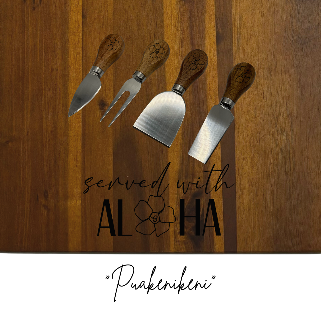 Charcuterie Set - “Served with Aloha" - 16.75"x10.75" - 4 Variations