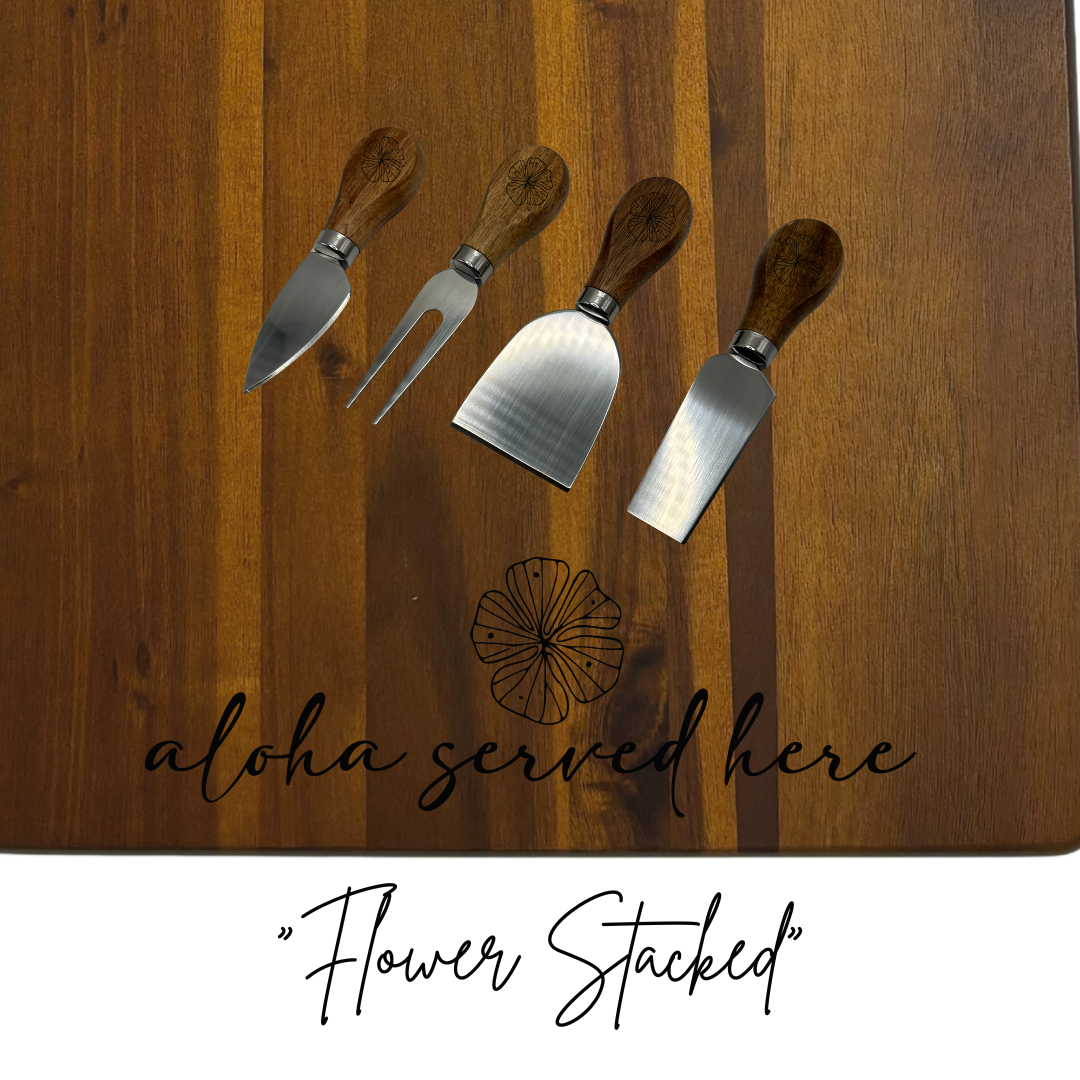 Charcuterie Set - 16.75"x10.75" - “Aloha Served Here” - 6 Variations