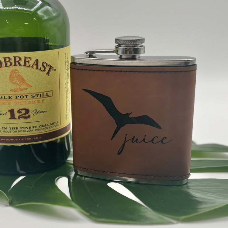 Flask - Leatherette - “(Birdie) Juice”