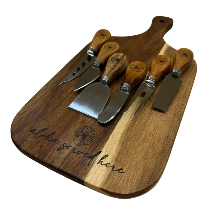 Charcuterie Set (small) - “Aloha Served Here” Flower