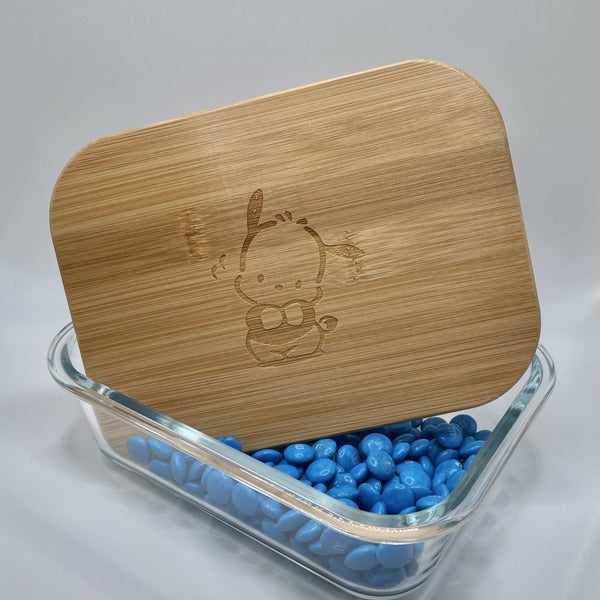 Glass Container with Bamboo Lid (36 oz) - Pochacco