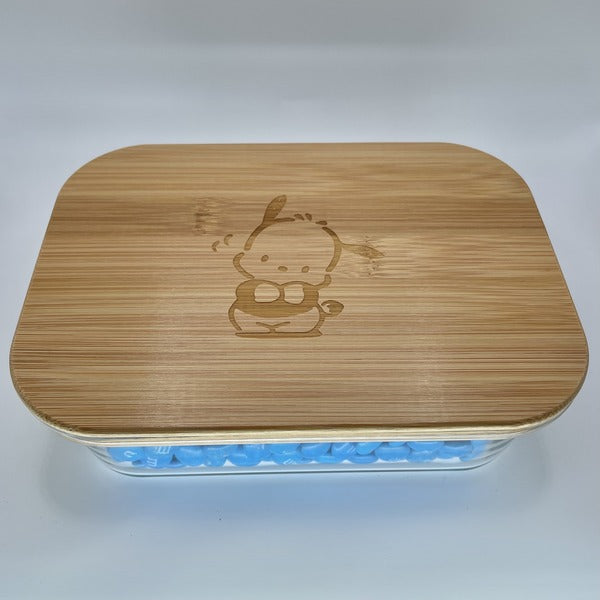 Glass Container with Bamboo Lid (36 oz) - Pochacco