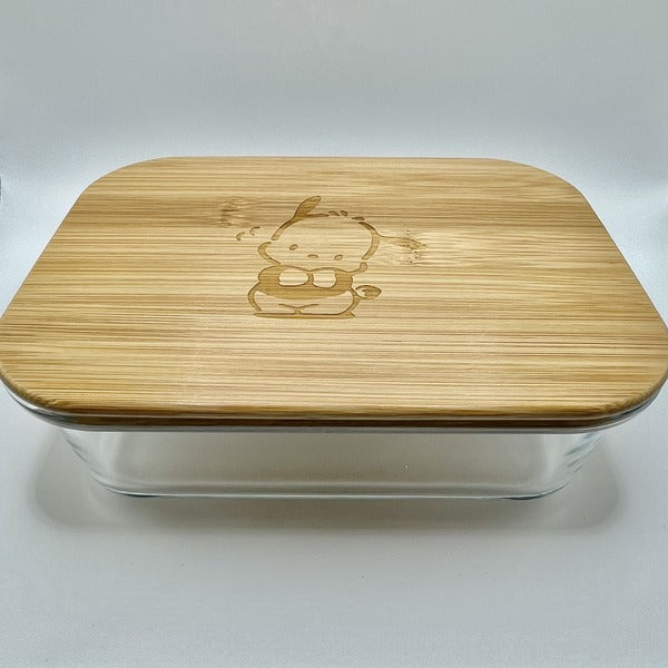 Glass Container with Bamboo Lid (36 oz) - Pochacco