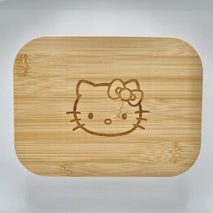 glass container bamboo lid hello kitty