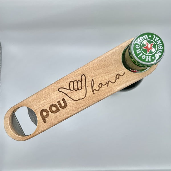 Bottle Opener - “Pau Hana” (shaka)