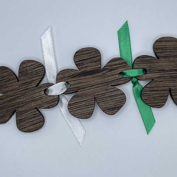 Lei with Wood Simple Flowers - Two Colors