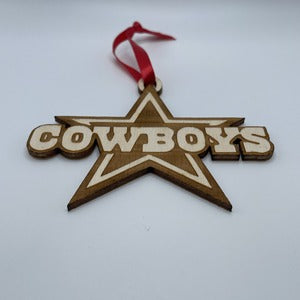 wood ornament Dallas Cowboys side 