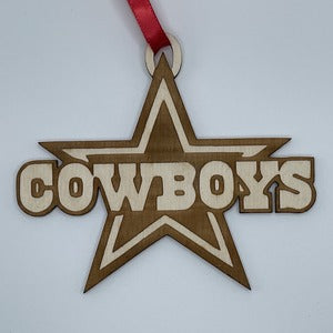 wood ornament Dallas Cowboys top