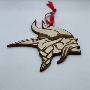 wood ornament Minnesota Vikings side