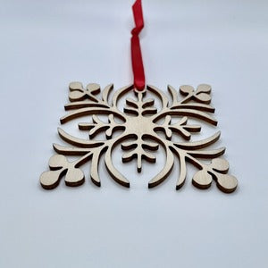 Ornament - Hawaiian Quilt Block - Koa