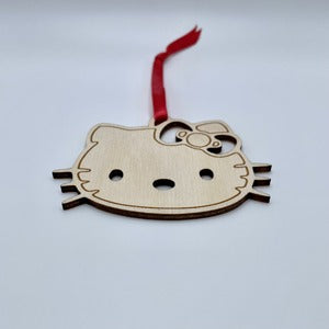 wood ornament hello kitty